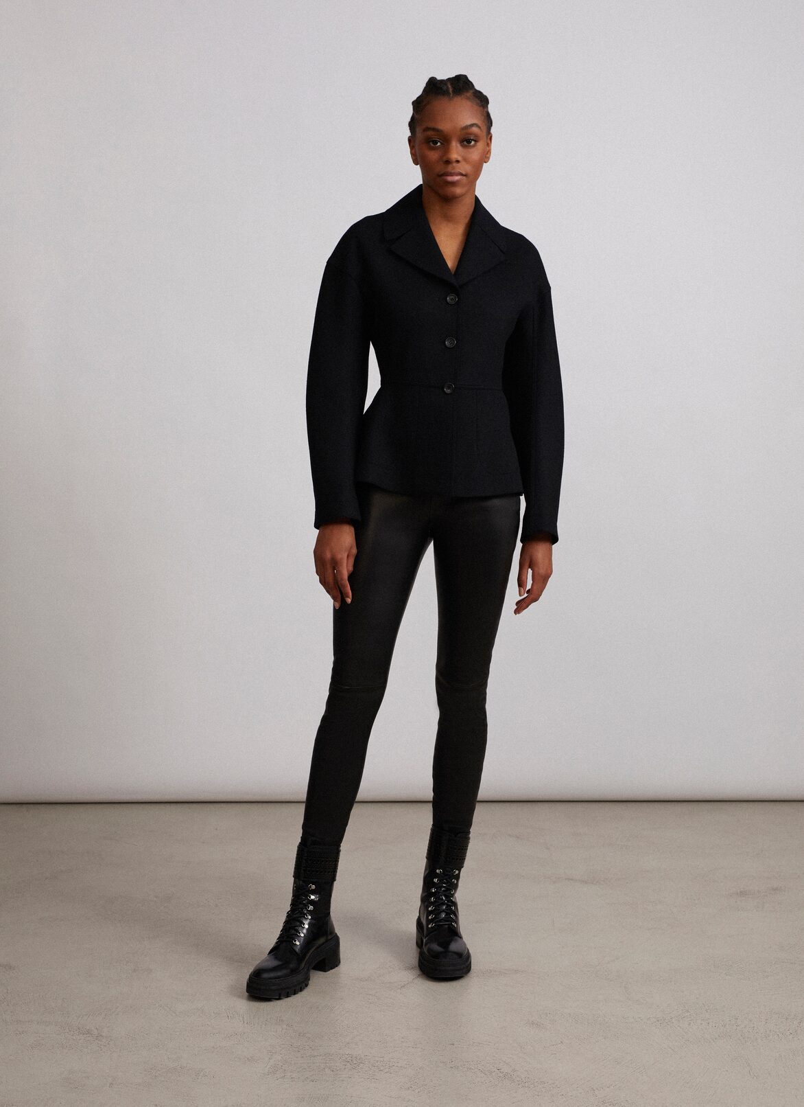 Fitted jacket in Japanese cloth
 ALAÏA BLACK FITTED JACKET IN JAPANESE CLOTH
